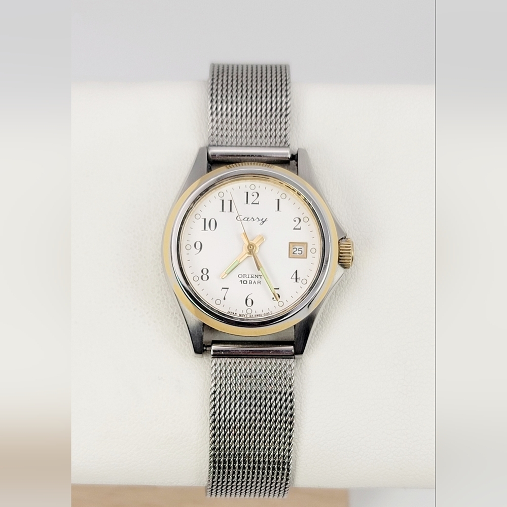 Orient Cassy SZ02 Quartz Watch 27.5mm Marlin Logo Mesh Band Swimmer